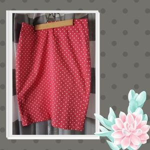 Ann Taylor Polka Dot Pencil Skirt